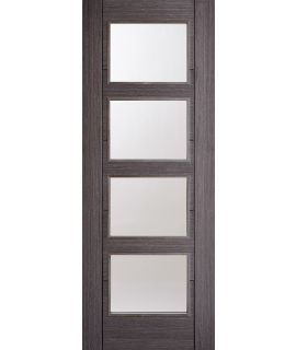 Vancouver 4L Clear Glazed Pre-Finished Ash Grey Door