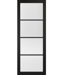 Soho Reeded Glazed 4L Pre-finished Black Door Part of Manhattan Range