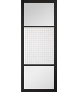 Sutton Reeded Glazed 3P Pre-finished Black Door part of Manhattan Range