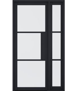 Tribeca Pre-Finished Black Side Light Without Lock Block (Demi Panel) - Manhatton Range