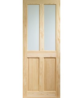 Victorian 4 Panel Internal Clear Pine Door with Clear Glass