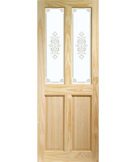 Victorian 4 Panel Internal Clear Pine Door with Campion Glass