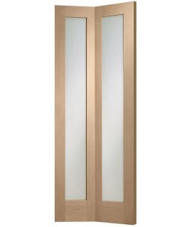 Pattern 10 Bi-Fold Internal Oak Door with Clear Glass