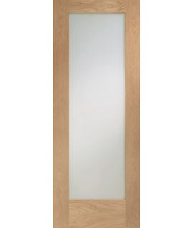 Pattern 10 Internal Oak Door with Clear Glass - Unfinished