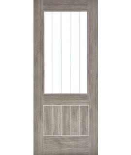 Mexicano Laminate Glazed Light Grey Door (Pre-Finished)