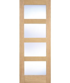 Shaker Glazed 4L Clear Pre-Finished Oak Door