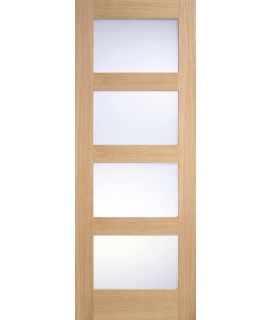 Shaker Glazed 4L Frosted Pre-Finished Oak Door