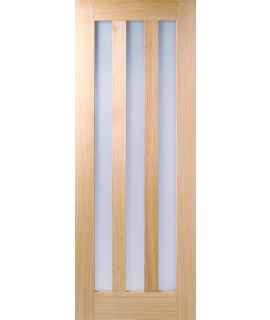 Utah 3L Frosted Glass Unfinished Oak Door