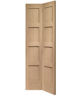 Shaker 4 Panel Bi-Fold Internal Oak Door