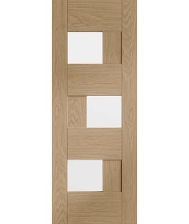 Perugia Pre-Finished Oak Door with Clear Glass ** Being Discontinued **