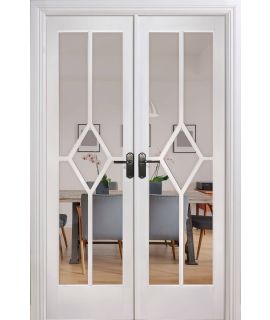 Reims Room Divider White Primed Doors